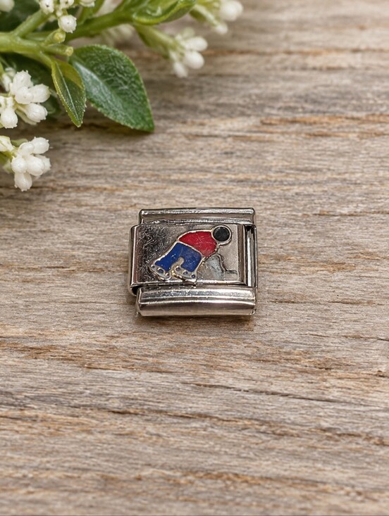 Source Unknown Jewelry - Hockey Player Fan Stick 9mm Italian Charm Bracelet Link